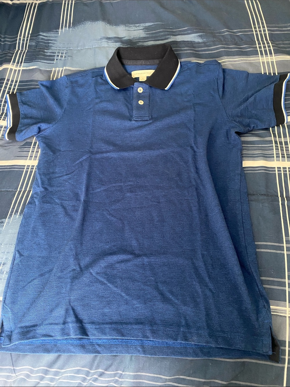 Aeropostale Navy Polo with Black Contrast Collar